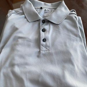 Men's Silver Adidas Golf Shirt in Excellent Condition Size Large Climate Gear